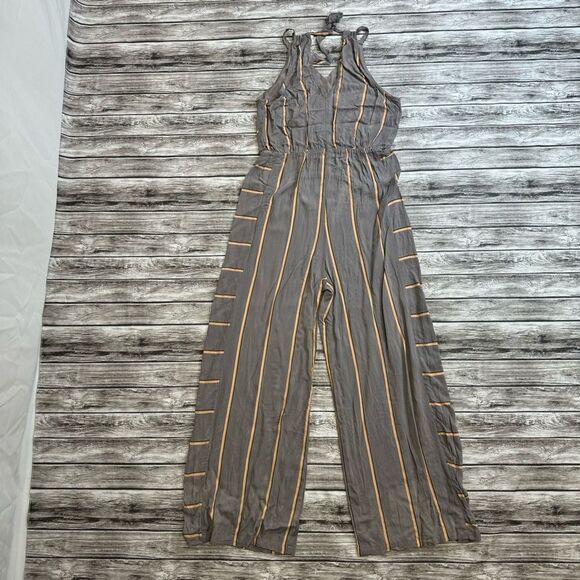 Xhilaration Women's Wide Leg Jumpsuit Romper M Med Medium Grey Gray Pink Orange - Picture 4 of 16